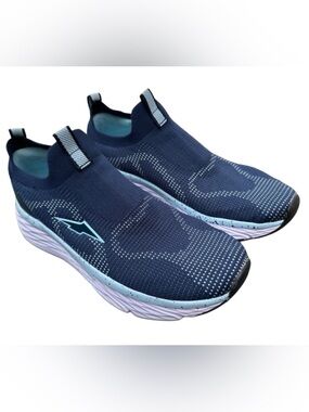 Avia Slip On Sneakers Womens 8 Navy Blue Knit Arch Support Walking Shoes